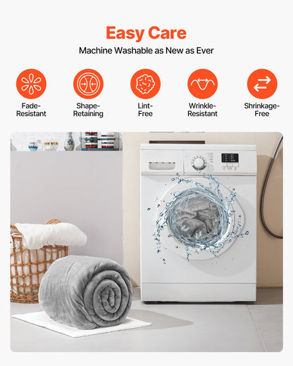 Premium King Size Plush Throw Blanket - 108 x 90 Inches Ultra-Soft Fuzzy Microfiber for All Seasons (Cozy Grey)