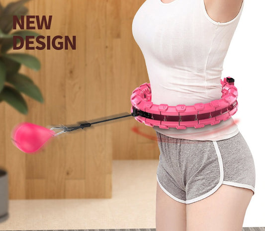 Smart Adjustable Weight Loss Hoop - 24 Detachable Knots for Waist Slimming & 360° Massage Fitness (Up to 52 inches)