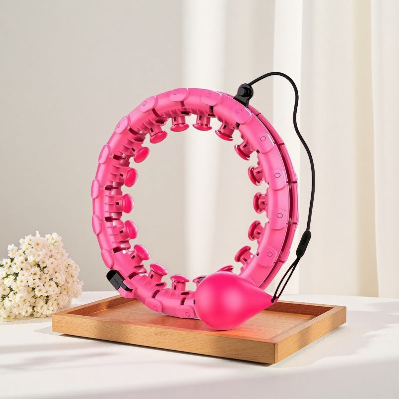 Smart Adjustable Weight Loss Hoop - 24 Detachable Knots for Waist Slimming & 360° Massage Fitness (Up to 52 inches)