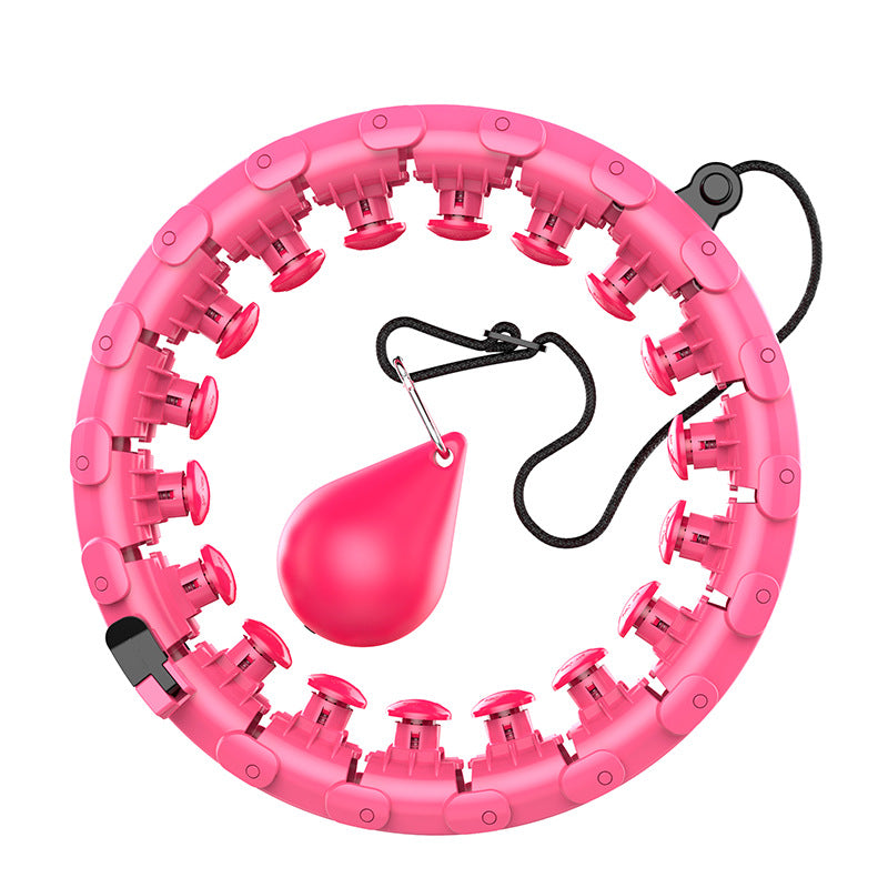 Smart Adjustable Weight Loss Hoop - 24 Detachable Knots for Waist Slimming & 360° Massage Fitness (Up to 52 inches)