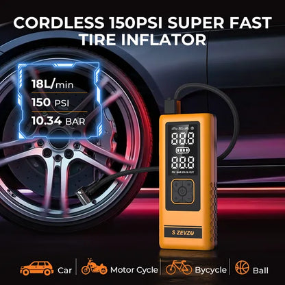 ZEVZO 2-in-1 4000A Peak Car Jump Starter with Portable Air Compressor - 12V Auto Battery Booster & Tire Inflator