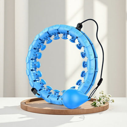 Smart Adjustable Weight Loss Hoop - 24 Detachable Knots for Waist Slimming & 360° Massage Fitness (Up to 52 inches)