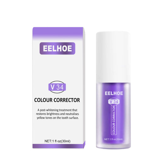 EELHOE V34 Teeth Whitening Toothpaste - Brightens Teeth, Removes Stains, Purple Toothpaste