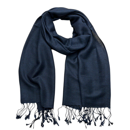 Premium Navy Herringbone Scarf – Soft Winter Cashmere-Feel Wrap for Men & Women